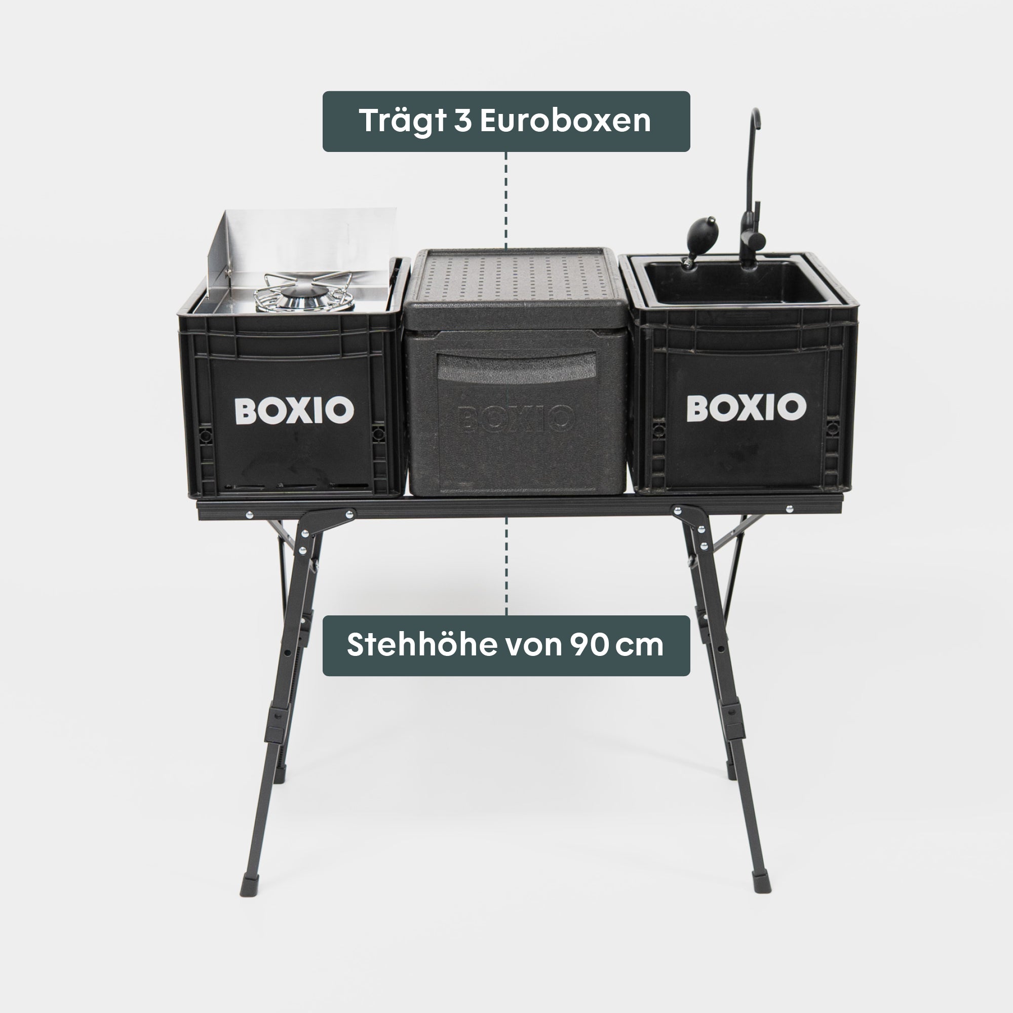 BOXIO KITCHEN PLUS I Mobile Outdoorküche mit Stehhöhe
