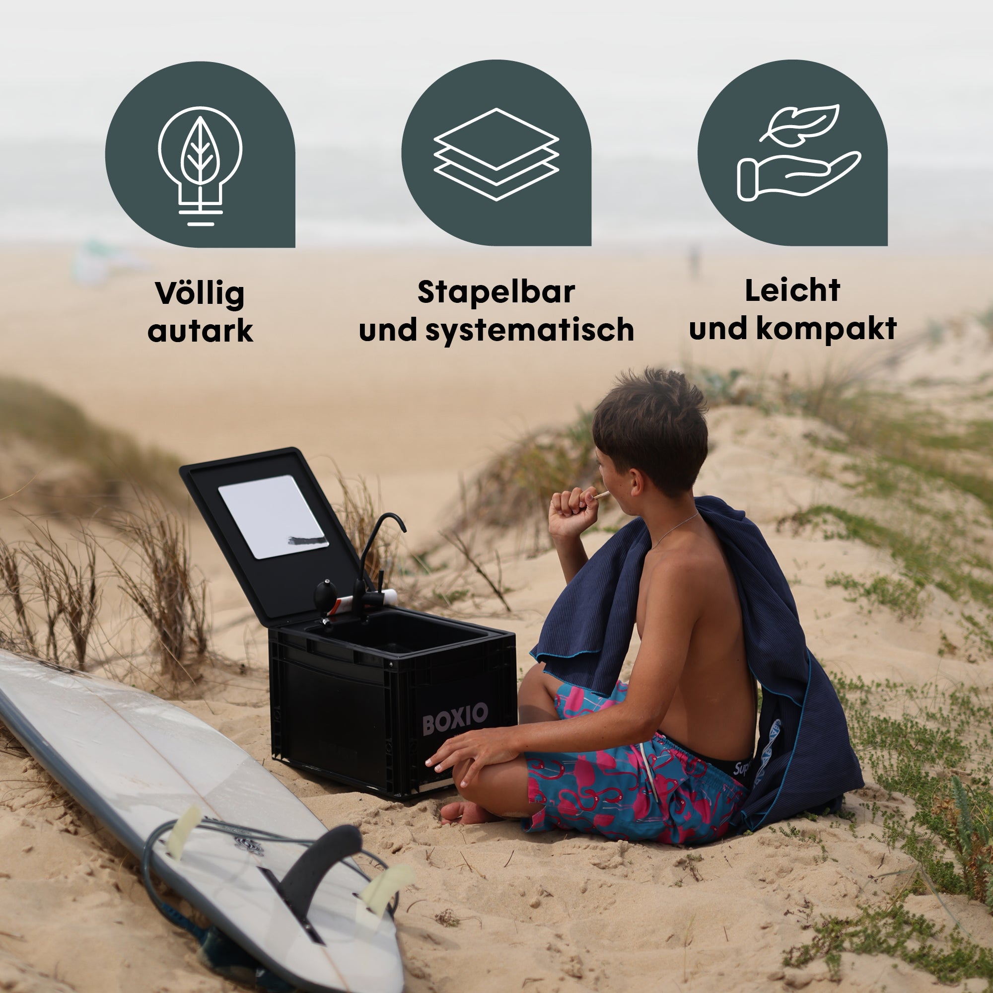 BOXIO WASH MAX+ | Camping Waschbecken und Wasserfilter-System