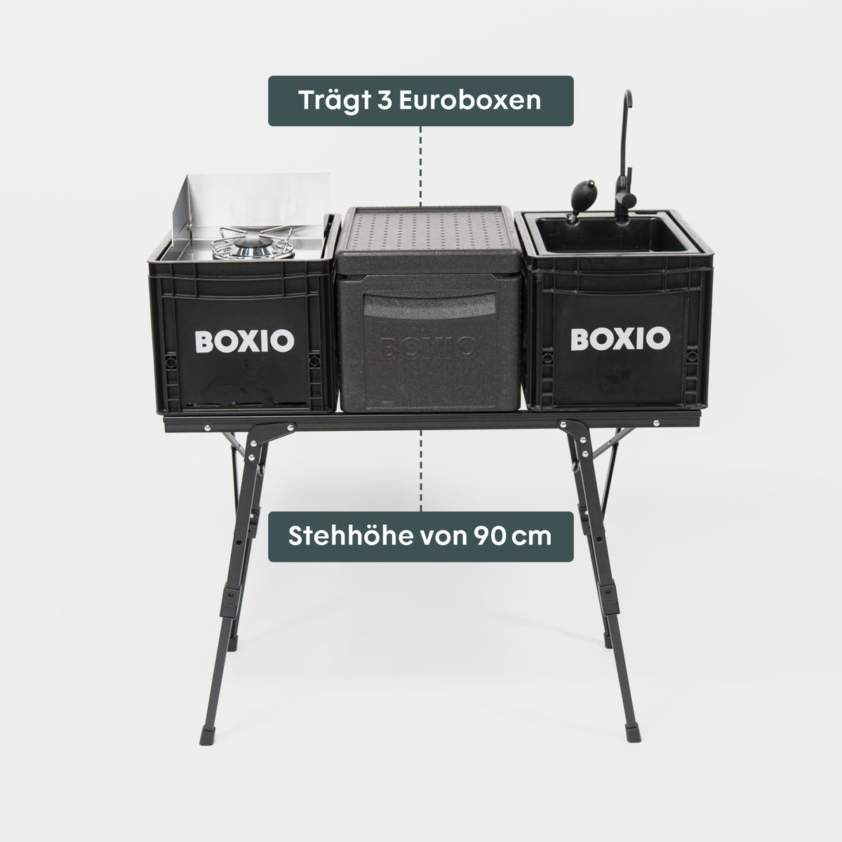 BOXIO KITCHEN PLUS I Mobile Outdoorküche mit Stehhöhe