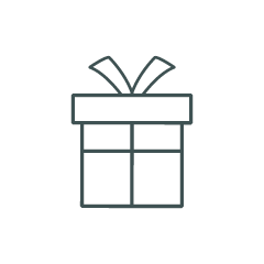 Geschenkbox mit Schleife, symbolisiert Freude und Überraschung. Ideal für Anlässe wie Geburtstage oder Feiertage.