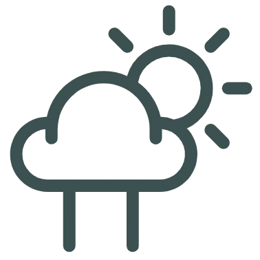 Wolkensymbol mit Sonne, das freundliches Wetter oder einen schönen Tag darstellt.